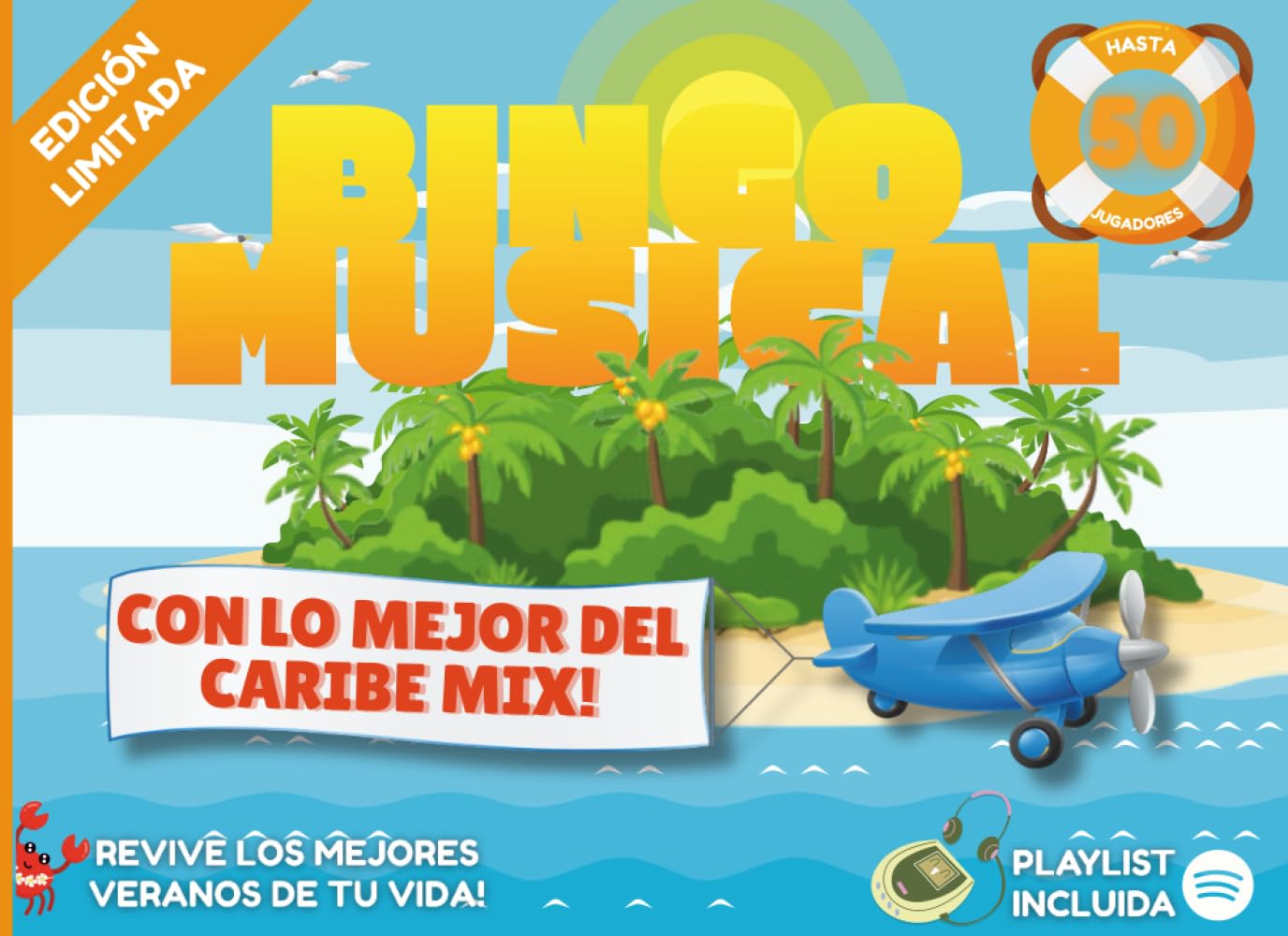 Libro: BINGO MUSICAL! EDICIÓN: QUE VUELVA EL CARIBE MIX!: Juego nostálgico con 50 cartones únicos + playlist | Ideal para animar fiestas, reuniones, barbacoas, despedidas y verbenas