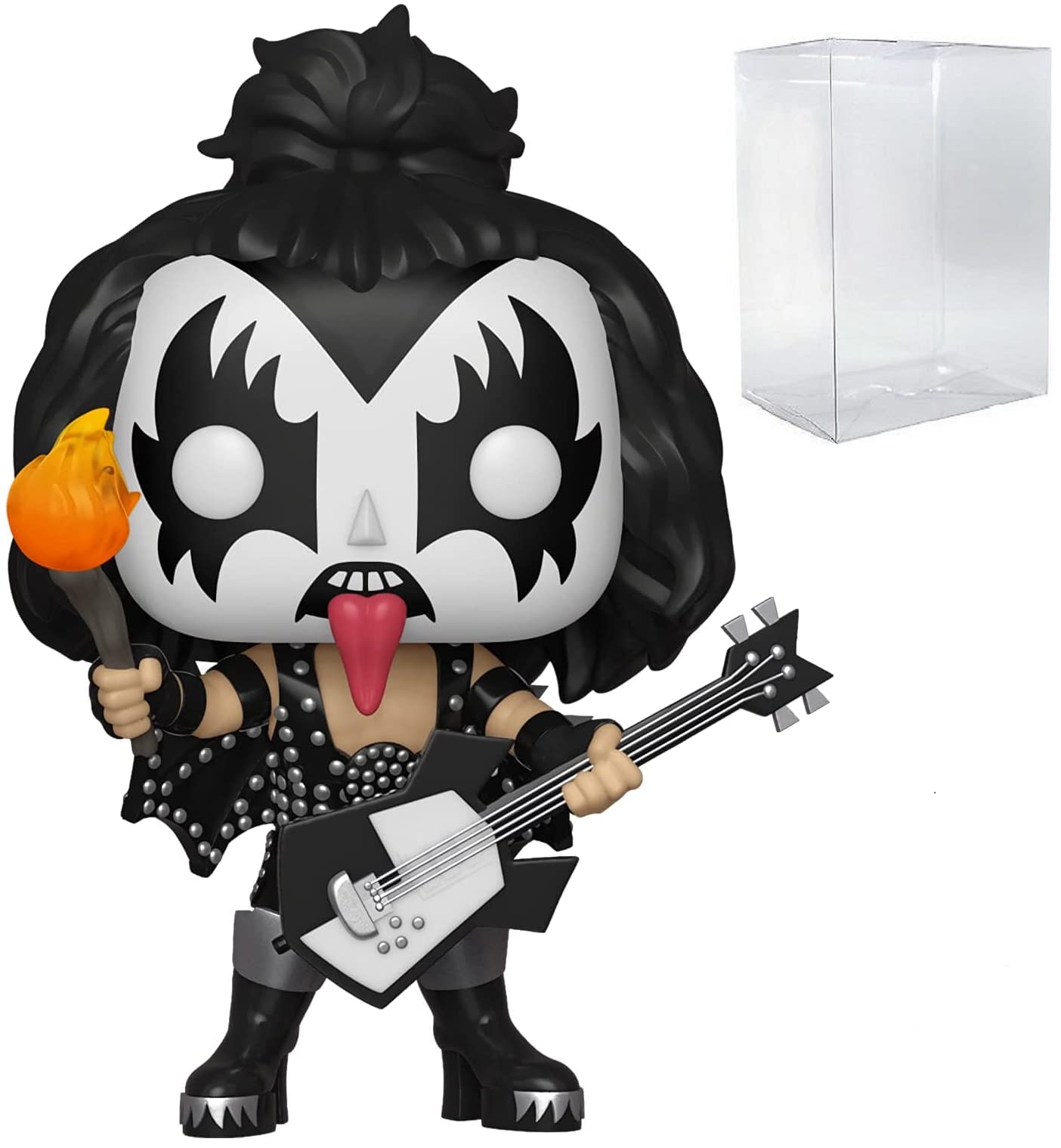 Funko Pop: POP Rocks: KISS - The Demon (Gene Simmons) Funko Figura de Vinilo (Bundled with Compatible Box Protector Case), Multicolored, 3.75 Pulgadas