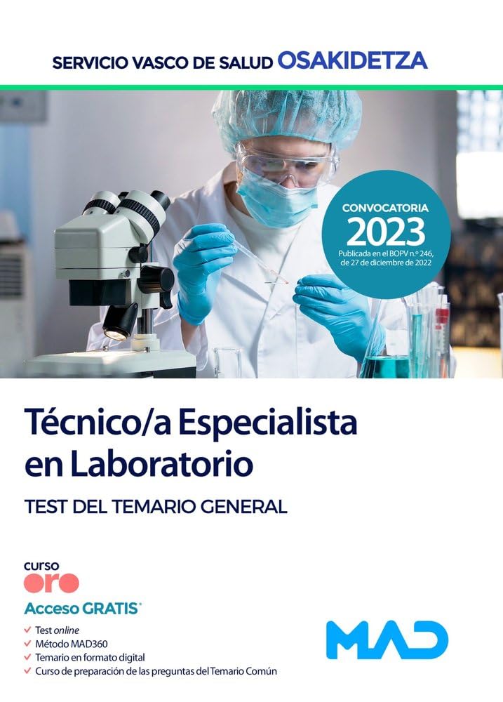 Libro: Técnico/a Especialista en Laboratorio de Osakidetza-Servicio Vasco de Salud. Test del Temario Genera