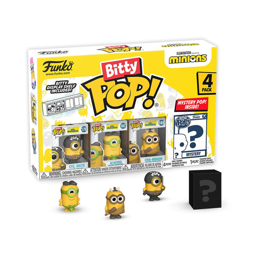 Funko Bitty Pop! Pack de 4: Minions - Eye-Matie, Cro-Minion, Au Naturel