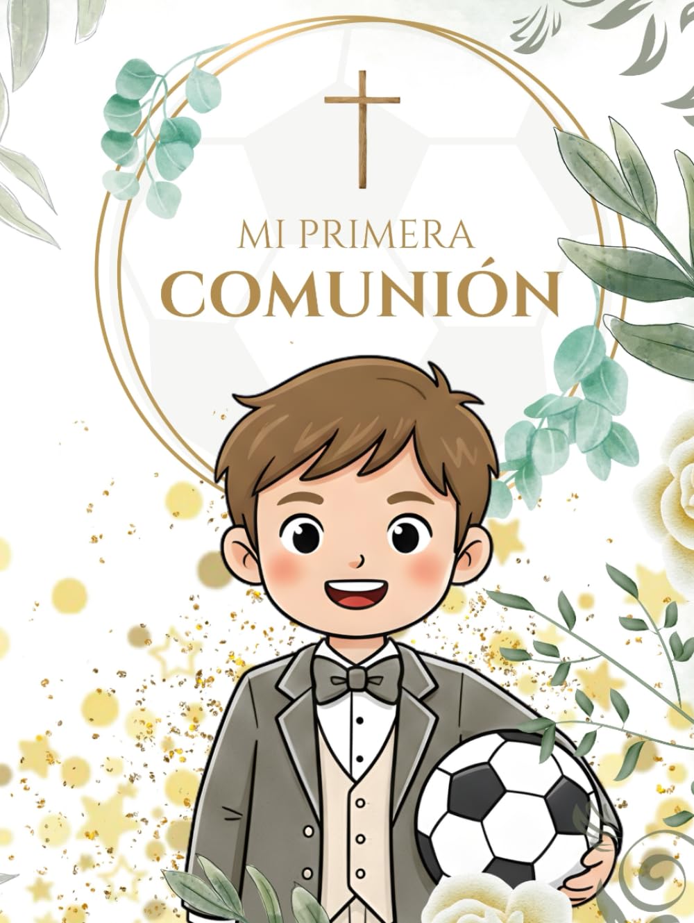 LIBRO DE FIRMAS de COMUNIÓN para niños que aman el FÚTBOL: Álbum con Dedicatorias, Firmas para Adultos y Niños, Fotos para Pegar y Registro de Regalos (Spanish Edition)