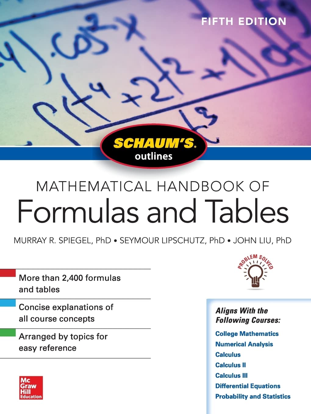 Libro: Schaum's Outline of Mathematical Handbook of Formulas and Tables, Fifth Edition