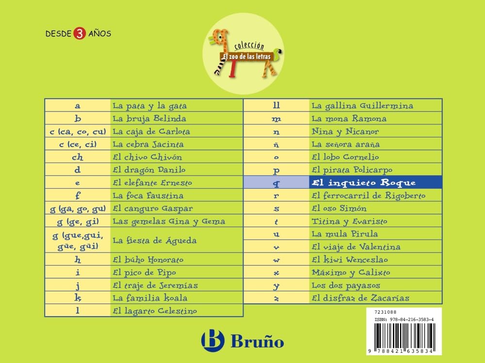 Libro: El inquieto Roque: Juega con la q (El zoo de las letras / Zoo letters) (Spanish Edition)