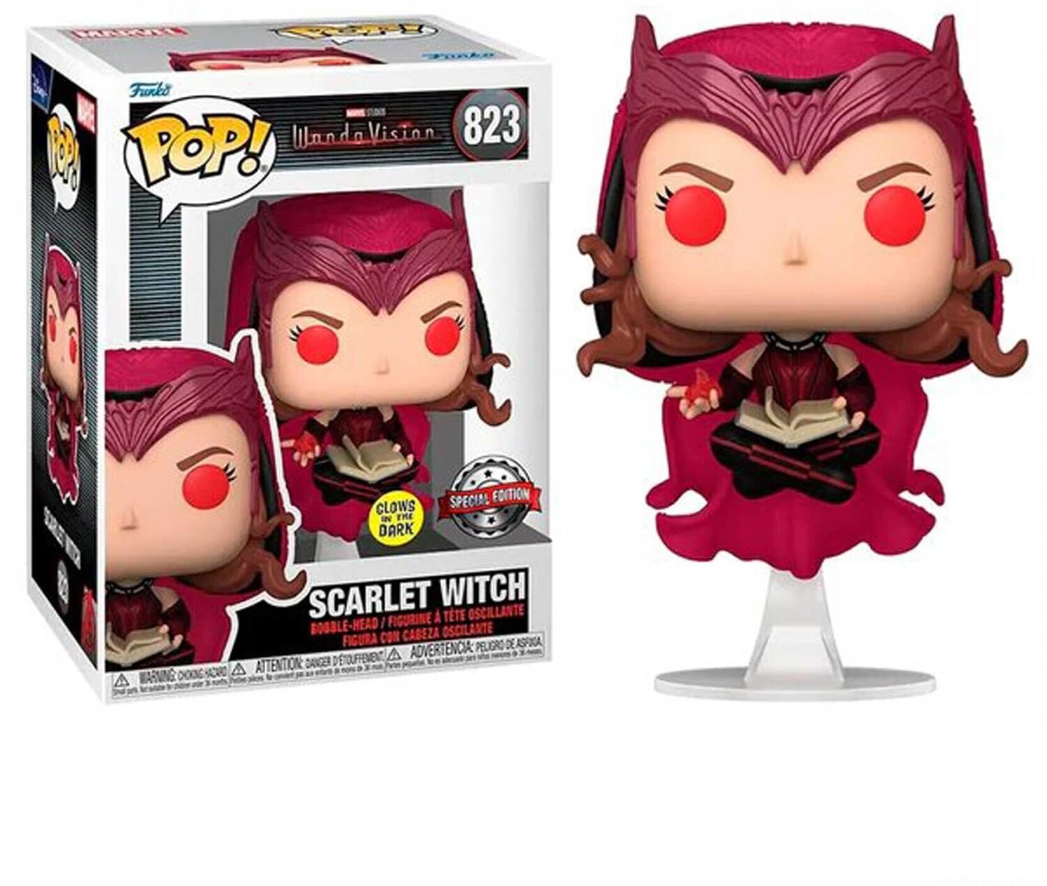Funko Pop! 62345 Marvel Wandavision: Scarlet Witch (Brilla en la Oscuridad Special Edition) #823