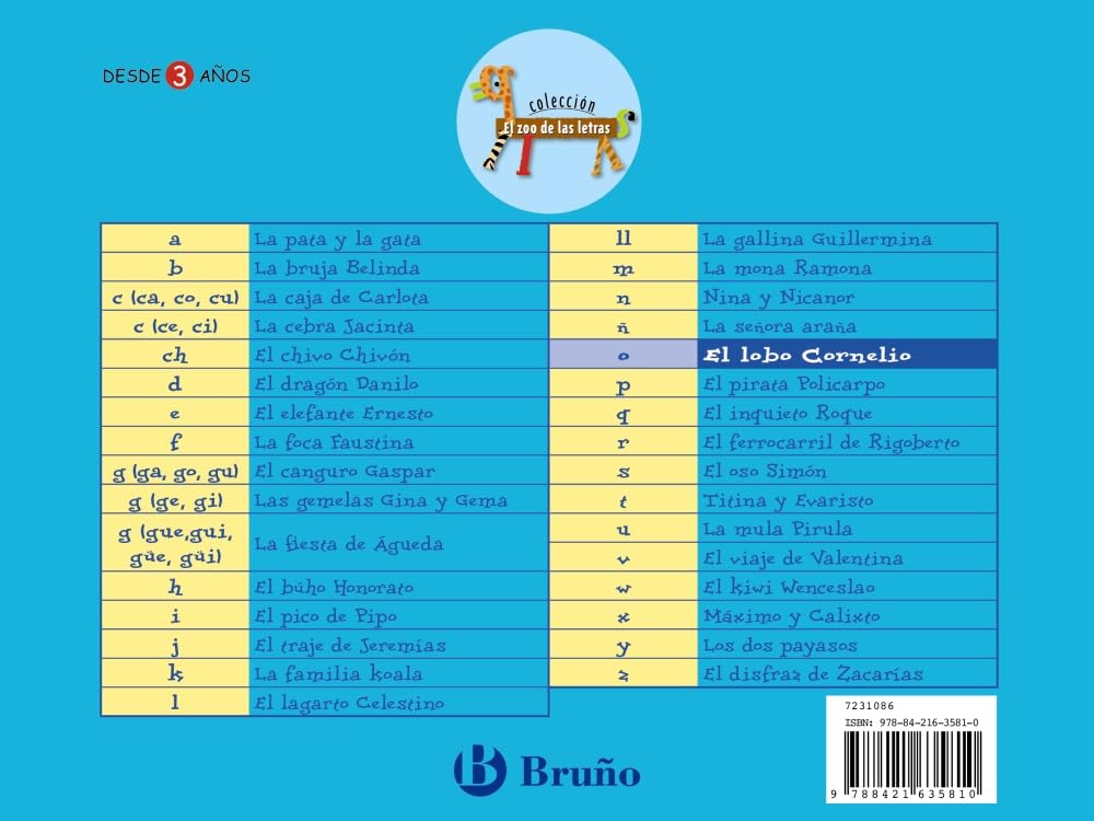 Libro: El lobo Cornelio: Juega con la o (Zoo; Zoo De Las Letras) (Spanish Edition)