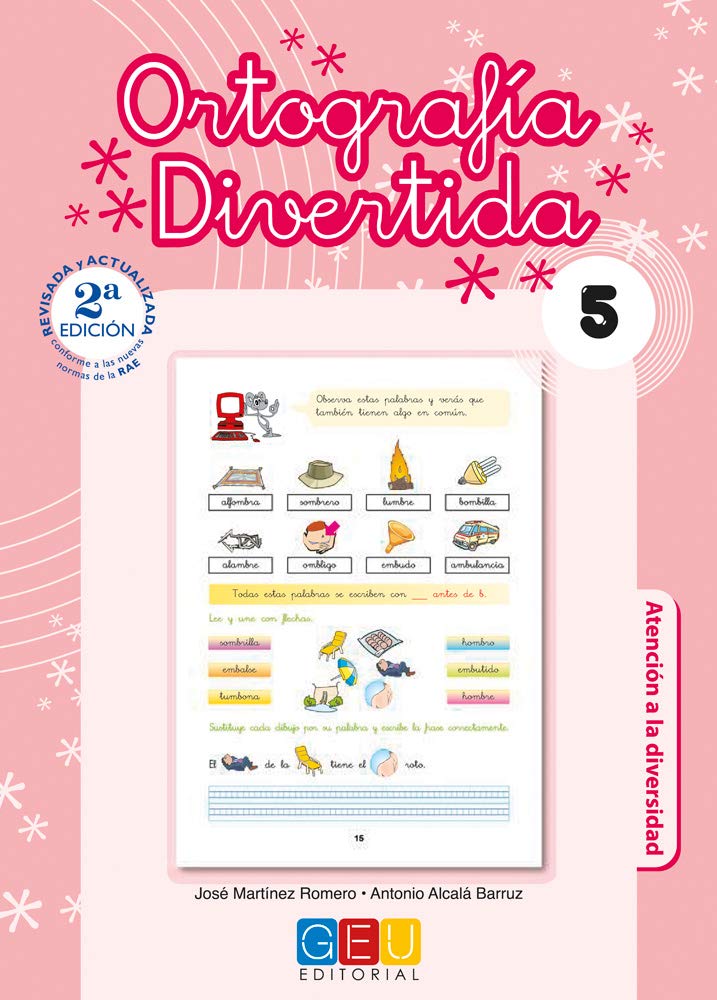 Libro: Ortografía divertida 5 / Editorial GEU / 2º Primaria / Mejora la ortografía / Recomendado como apoyo / Con actividades sencillas de repaso: 2º ... (Refuerzo Ortografia Educación Primaria)