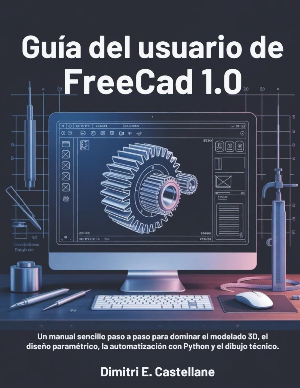 Libro: Guía del usuario de FreeCAD 1.0: Un manual sencillo paso a paso para dominar el modelado 3D, el diseño paramétrico, la automatización con Python y el dibujo técnico.