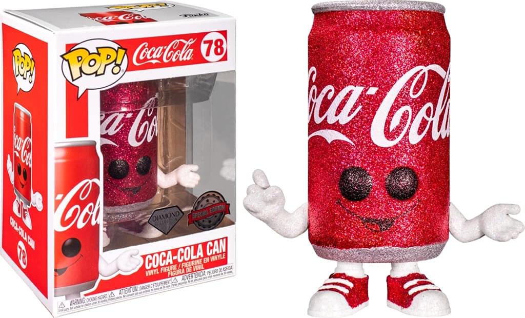 Funko Pop: POP Ad Icons Coca-Cola 3.75 Pulgadas Figura de Acción - Coca-Cola Can Brillo Diamante #78, Red