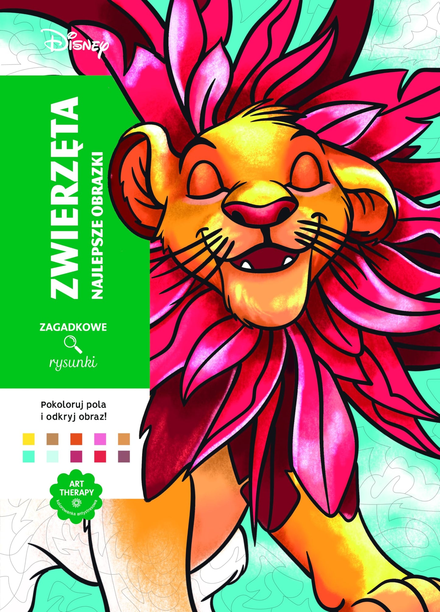 Libro: Art therapy. Kolorowanka antystresowa. Disney. Zwierzęta. Najlepsze obrazki. Zagadkowe rysunki