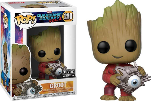 Funko - 24878 Guardians of The Galaxy 2-Groot W/Cyber Eye Exclusivo Multi-Coloured Figura