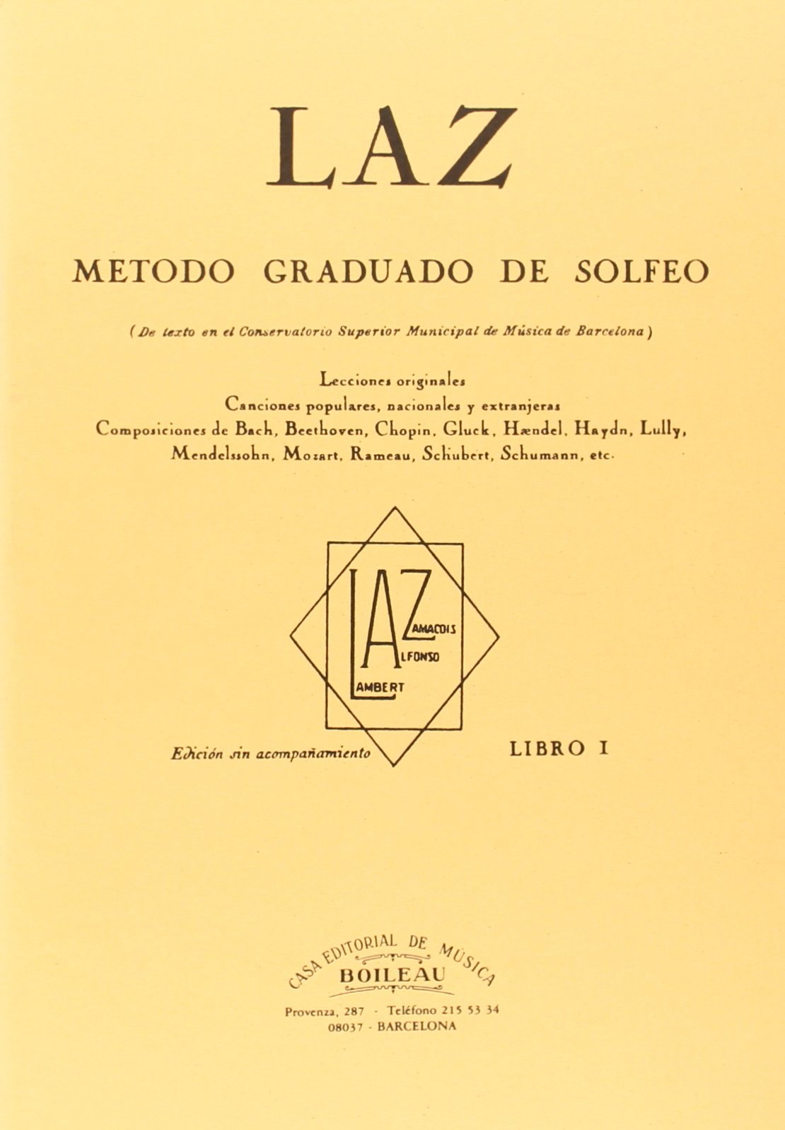 Libro: Laz - Libro I: Método graduado de Solfeo