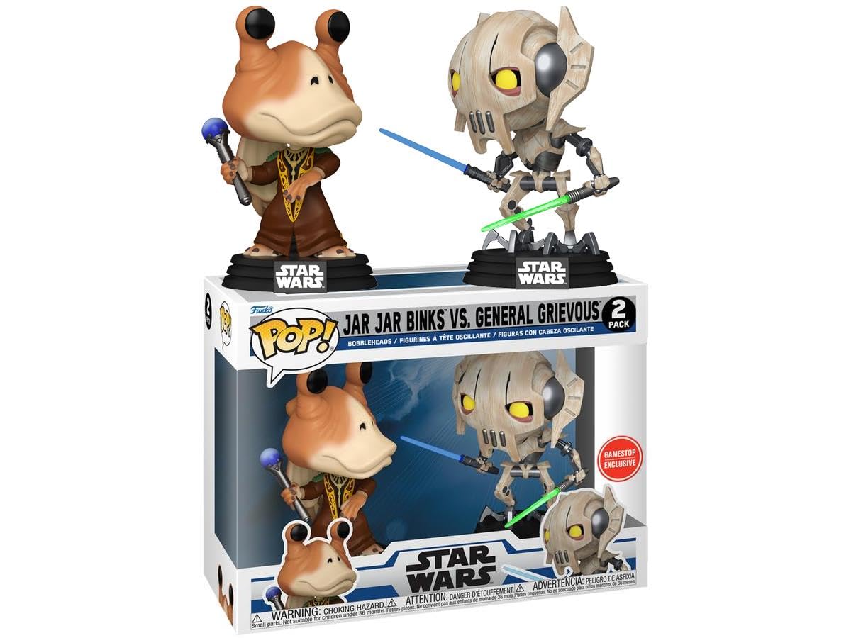 Funko Pop! Disney: Star Wars The Clone Wars - Jar Jar Binks vs General Grievous Pack de 2 (GameStop Exclusivo)