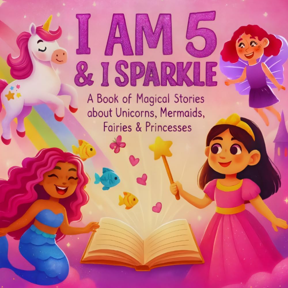 Libro: I Am 5 and I Sparkle A Book of Magical Stories About Unicorns , Mermaids , Fairies & Princesses: Birthday, Christmas, Valentines, and Easter Gift Idea for a Girl Age Five