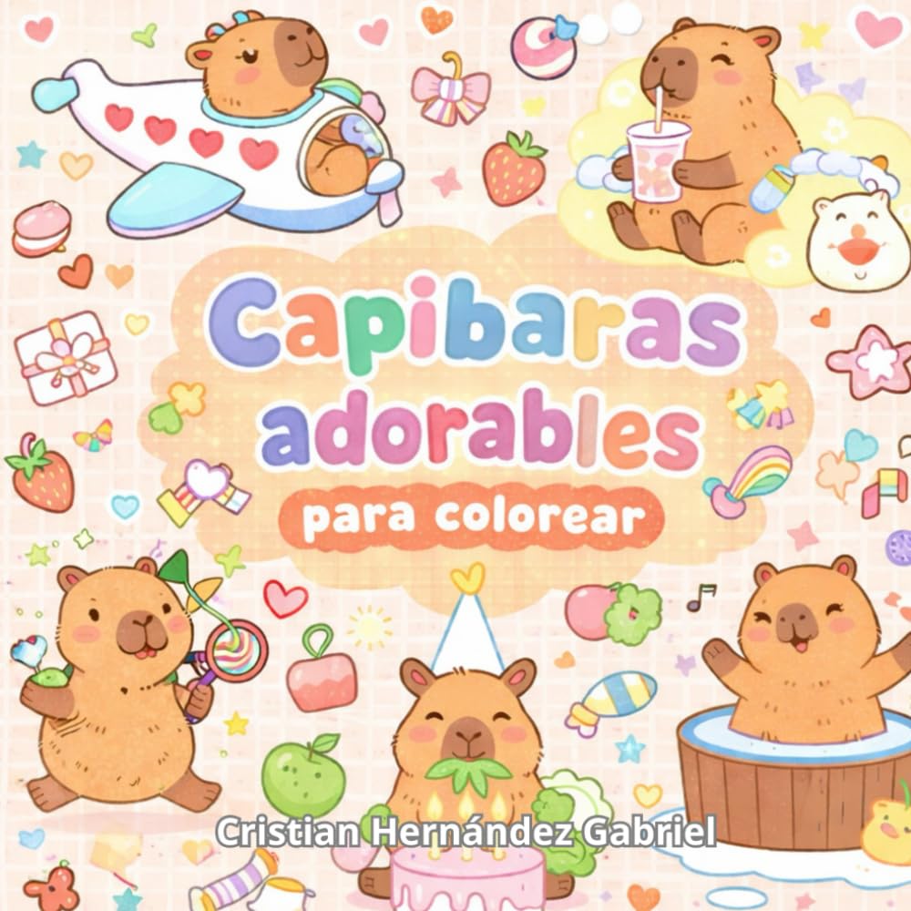 Libro: Capibaras adorables para colorear