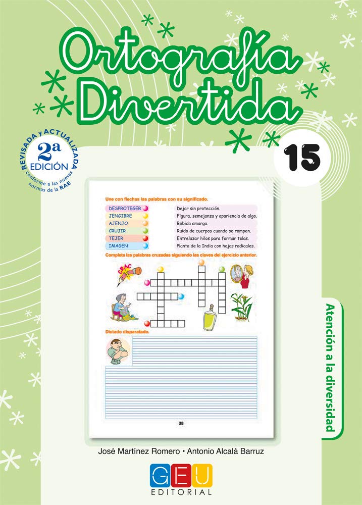Libro: Ortografía divertida 15 / Editorial GEU / 5º Primaria / Mejora la ortografía / Recomendado como apoyo / Con actividades sencillas de repaso