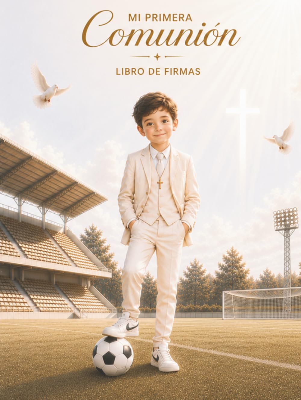 Libro: Mi Primera Comunión: Libro de firmas y recuerdos elegante para niño futbolero, álbum de fotos, dedicatorias y recuerdos inolvidables para conservar su gran día para siempre