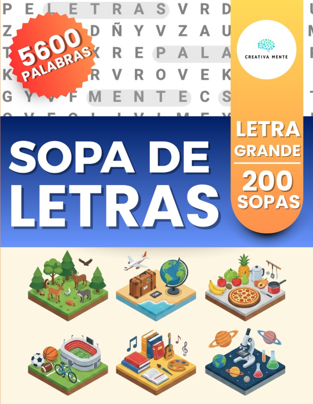 Libro: Sopa de Letras para Adultos en Español: 200 Rompecabezas y 5600 Palabras en Español con Letra Grande. Pasatiempos para Mantener la Mente y la Memoria ... | Spanish Word Search for Adults Large Print
