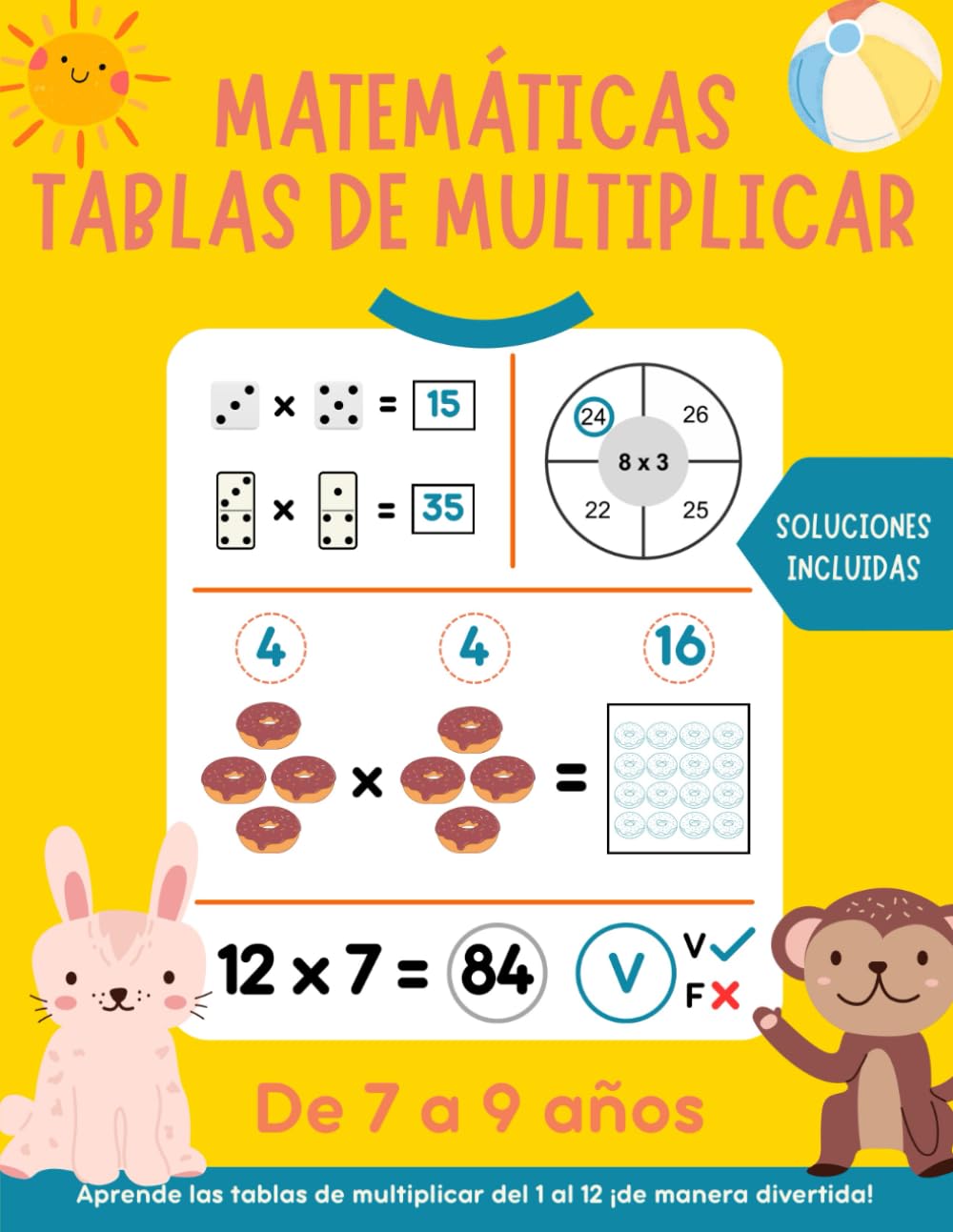Libro: Matemáticas tablas de multiplicar: parar aprender las tablas de multiplicar del 1 al 12 de manera divertida. Para niños 7-9 años. (Operaciones matemáticas) (Spanish Edition)