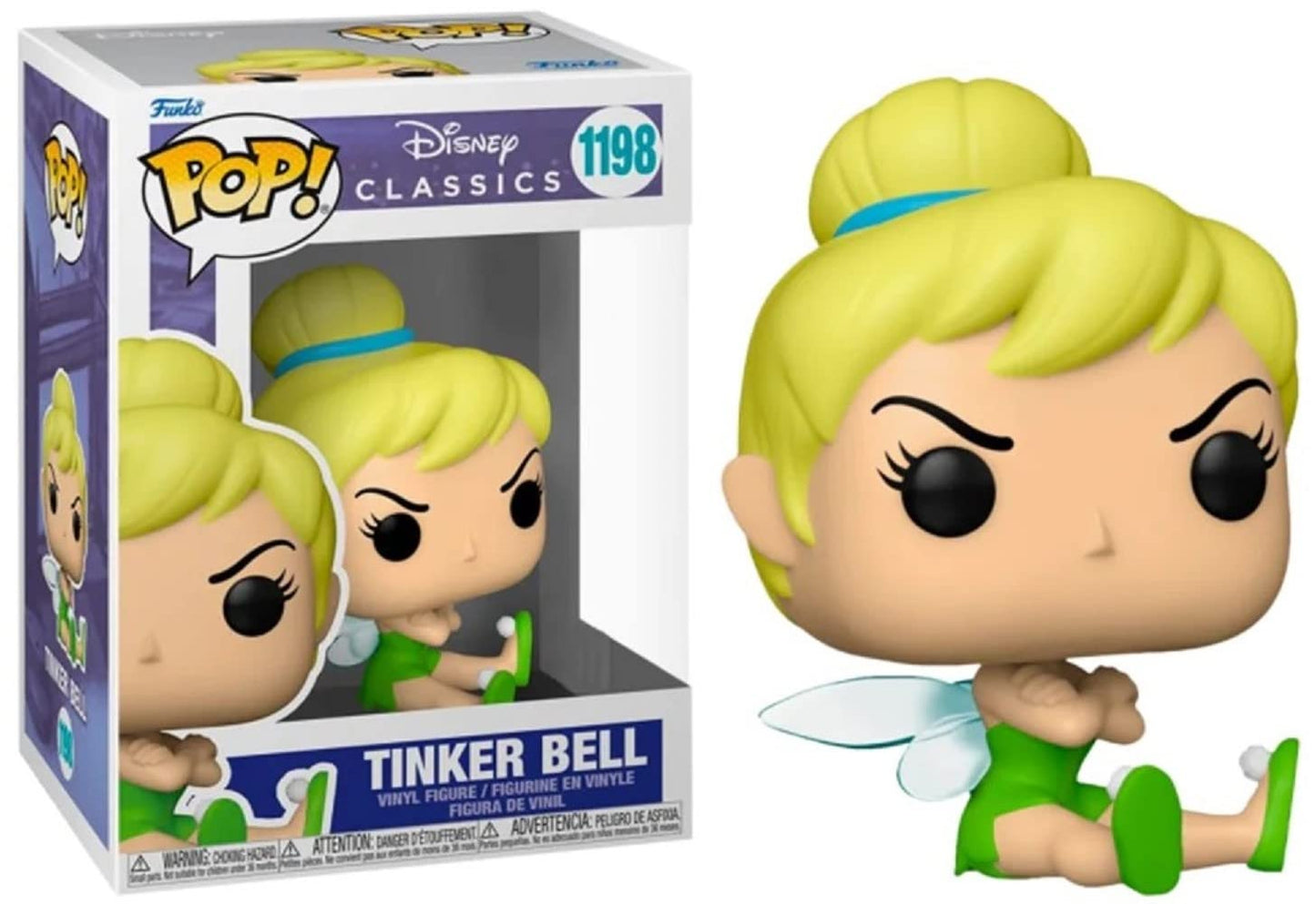 Funko Pop: POP Disney Classics: Grumpy Tinker Bell #1198 Exclusivo Funko Figura de Vinilo (Bundled with Compatible Box Protector Case), Multicolor, 3.75 Pulgadas