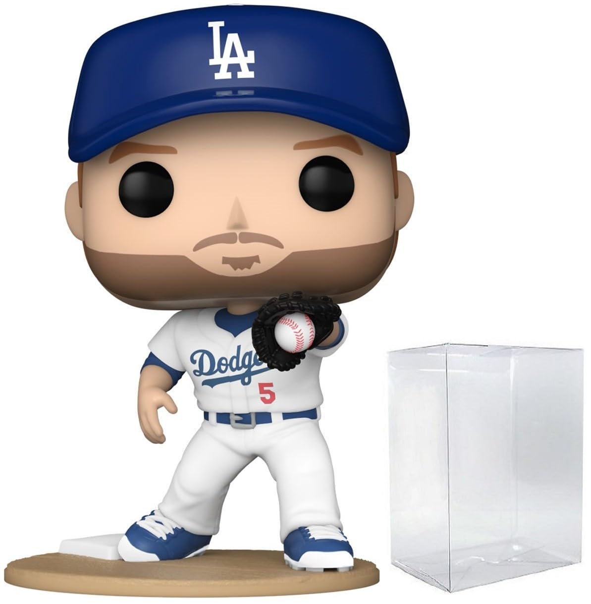 Funko Pop: POP MLB: Dodgers - Freddie Freeman Funko Figura de Vinilo (Bundled with Compatible Box Protector Case), Multicolor, 3.75 Pulgadas