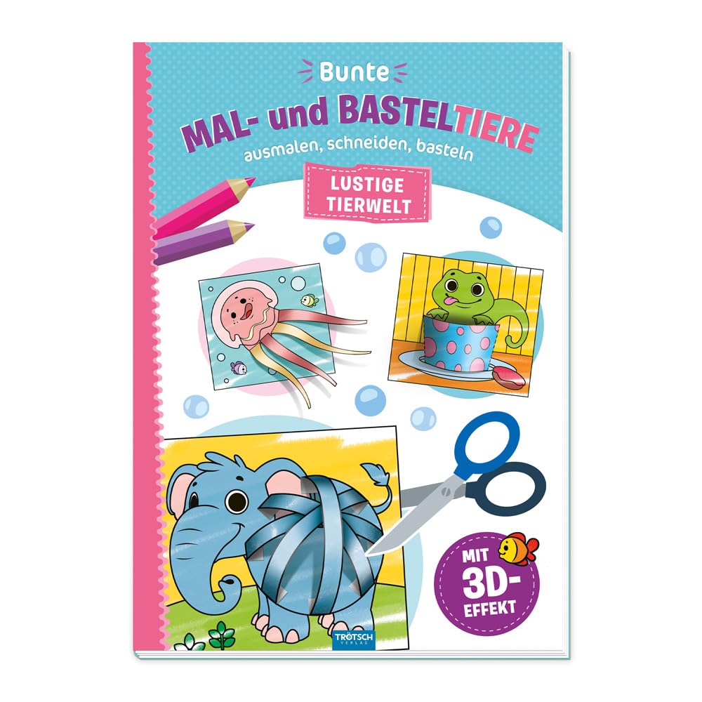 Libro: Trötsch Malbuch Bastelbuch Bunte Mal- und Basteltiere Lustige Tierwelt