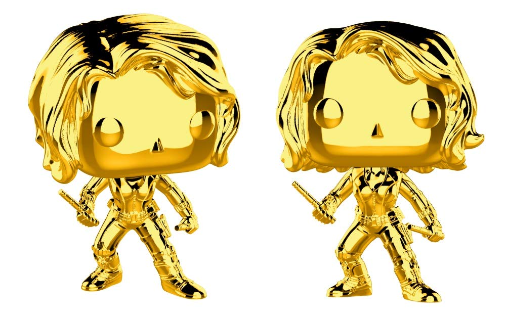 Funko Pop Marvel: Marvel Studios 10 - Black Widow (Dorado Chrome) Collectible Figura, Multicolor