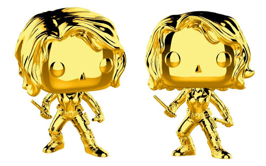 Funko Pop Marvel: Marvel Studios 10 - Black Widow (Dorado Chrome) Collectible Figura, Multicolor