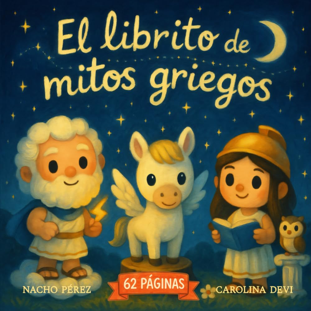 Libro: El Librito de Mitos Griegos. Aprende Personajes del Olimpo.: 62 Páginas, 25 personajes, 44 objetos para buscar y 2 láminas de colorear.