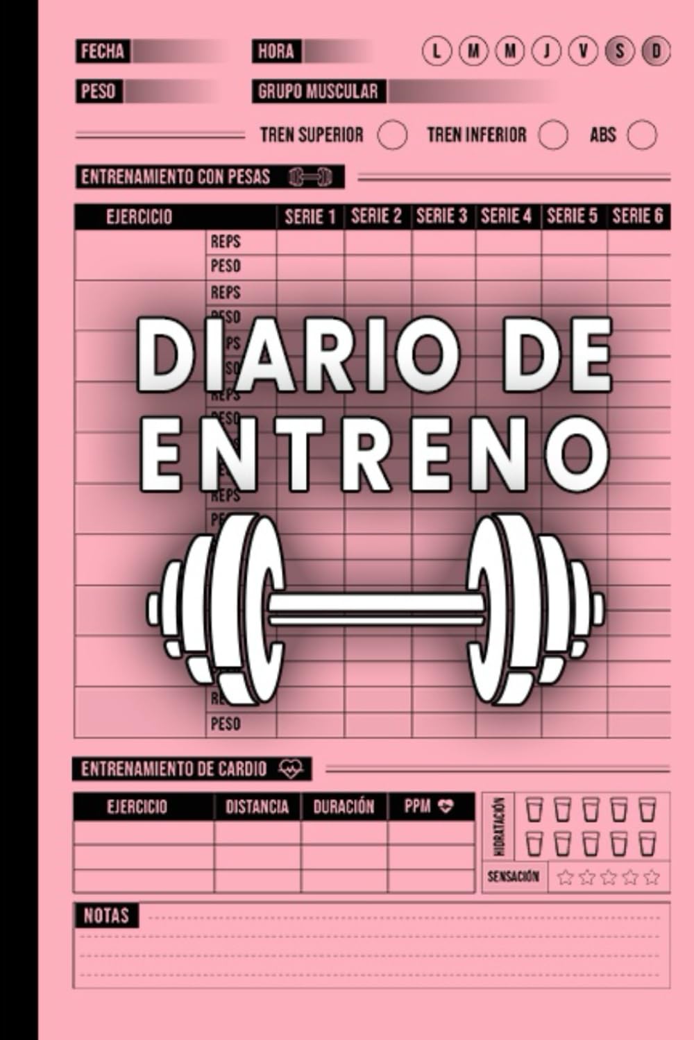 Libro: Diario de Entreno: Registro de Fuerza y Cardio para Mantener la Forma Física | 120 Páginas Para Anotar Todos Los Detalles