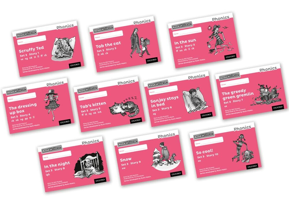 Libro: Read Write Inc - Phonics Set 3 Pink Story Books - Black and White Pack of 10