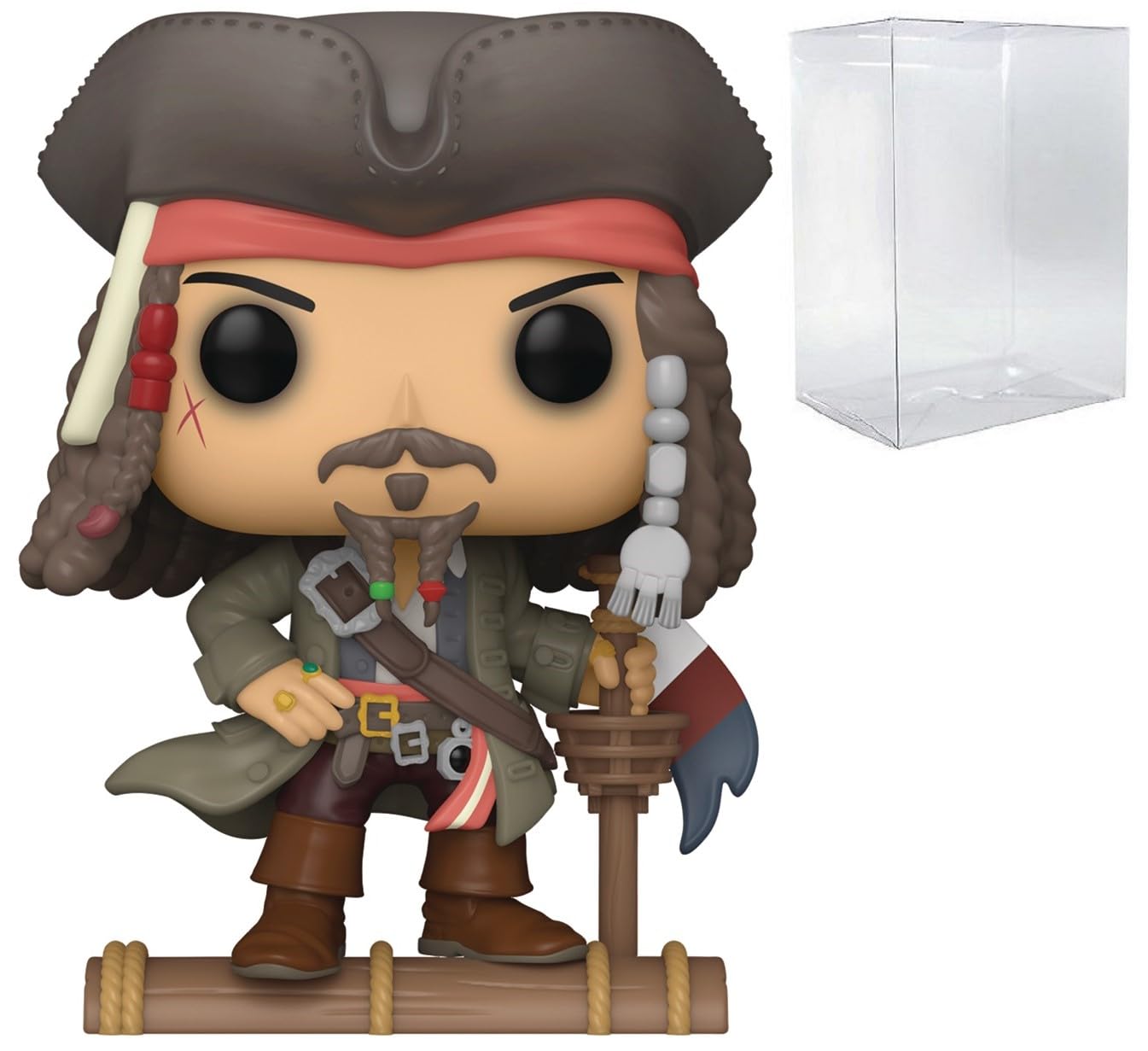 Funko Pop: POP Funko Disney: Pirates of The Caribbean - Jack Sparrow Specialty Series Exclusivo Figura de Vinilo (Bundled with Compatible Box Protector Case), Multicolor, 3.75 Pulgadas