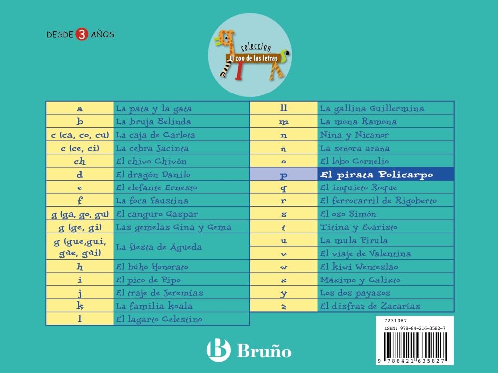 Libro: El pirata Policarpo: Juega con la p (El zoo de las letras / The Zoo of Letters) (Spanish Edition)