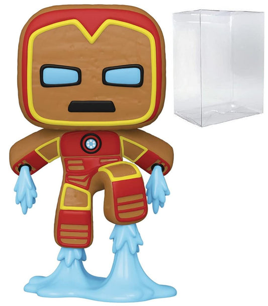 Funko POP Marvel: Navidad - Gingerbread Iron Man Pop! Figura de Vinilo (Bundled with Compatible Pop Box Protector Case), Multicolored, 3.75 Pulgadas