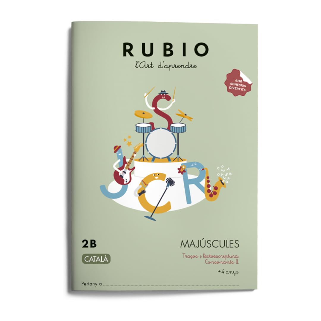 Libro: 2B Majúscules RUBIO | Català | 4 anys | Consonants: h, b, v, c, q, z, r, g, j, x, k, w.