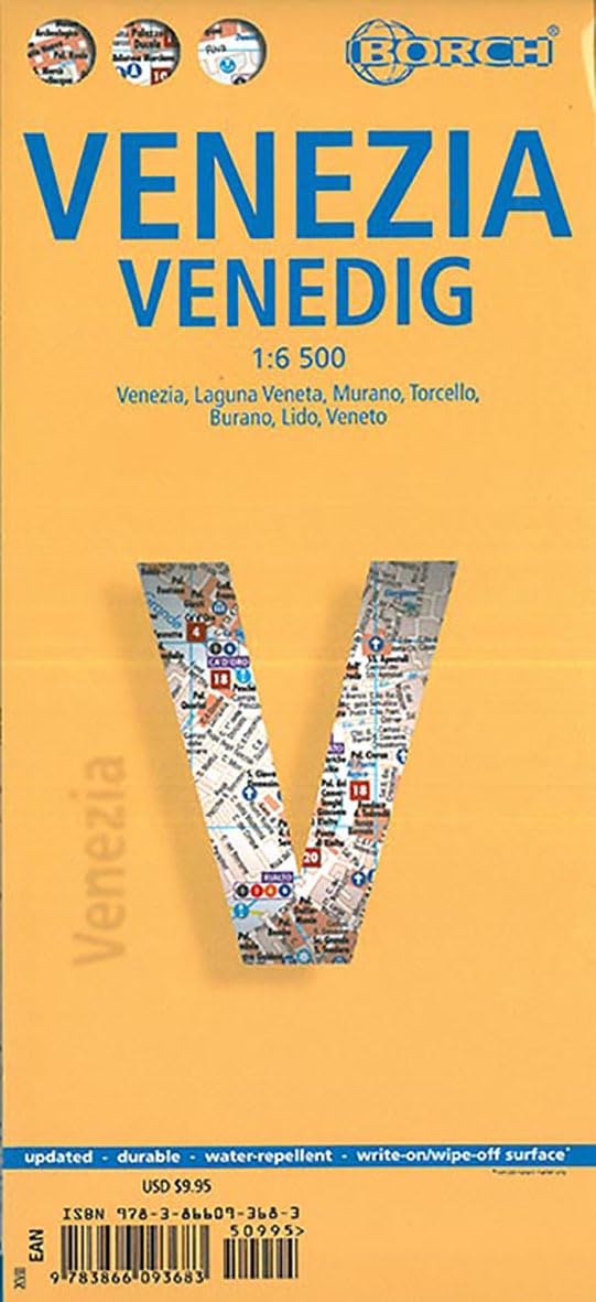 Libro: Venice, Venedig, Borch Map: Venice, Venice Lagoon, Murano, Torcello, Burano, Lido, Veneto