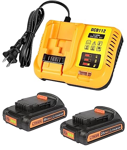 Paquete-de-2-baterías-Lenoya-de-3,0-Ah-para-Dewalt-de-20-V-con-cargador-DCB112