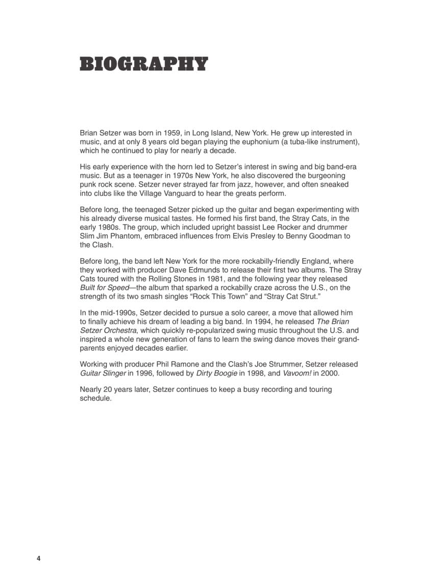 Libro: The Guitar of Brian Setzer: Includes passcode (Hot Licks)