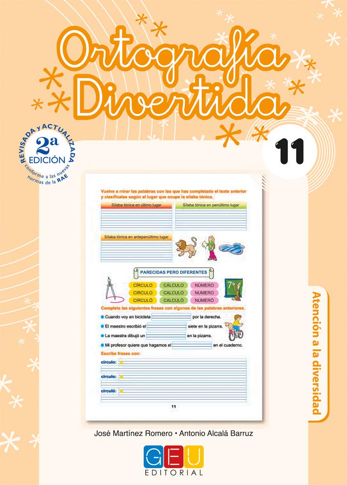 Libro: Ortografía divertida 11 / Editorial GEU / 4º Primaria / Mejora la ortografía / Recomendado como apoyo / Con actividades sencillas de repaso: Cuaderno ... Primaria (Ortografia Divertida para Niños)