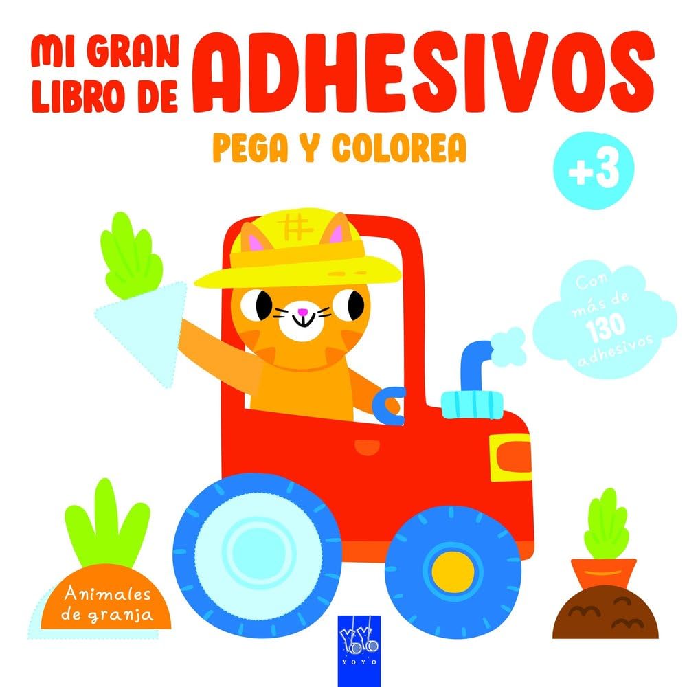 Libro: Mi gran libro de adhesivos pega y colorea. Animales de granja