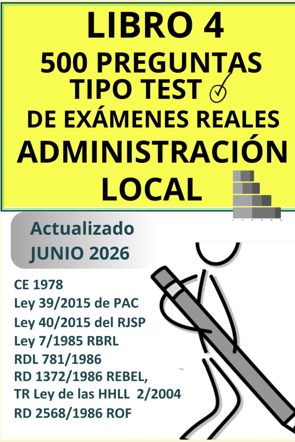 Libro: Preguntas tipo test administración local. Libro 4. Temario común. Oposiciones Ayuntamiento: Preguntas de exámenes reales tipo test para oposiciones administración local