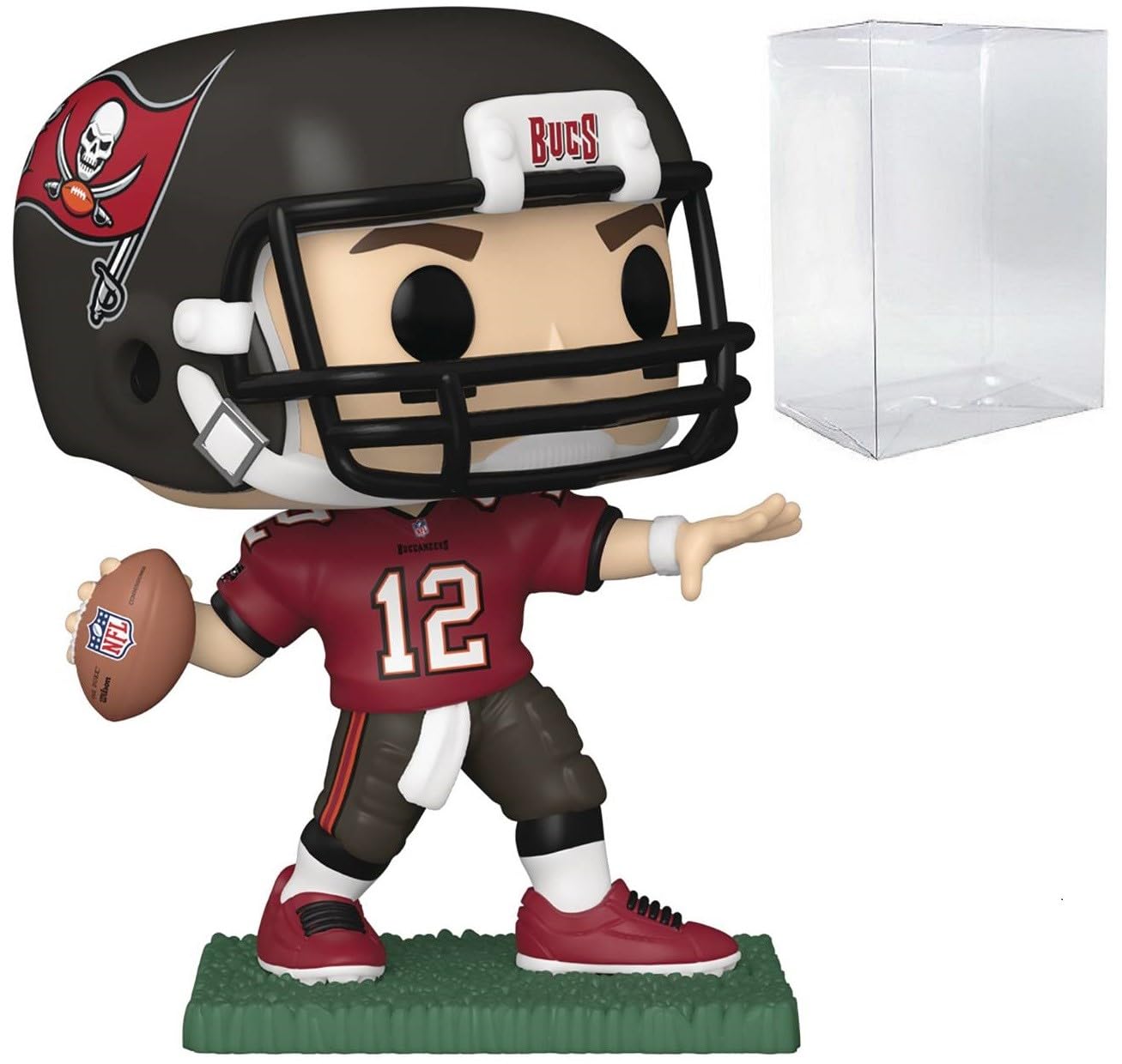 Funko Pop: POP Football: Buccaneers - Tom Brady (Home Uniform) Funko Figura de Vinilo (Bundled with Compatible Box Protector Case), Multicolor, 3.75 Pulgadas