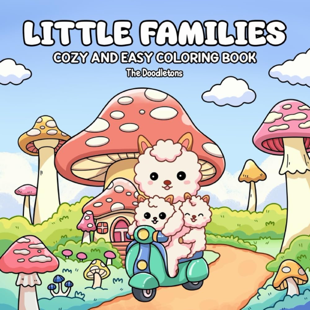 Libro: Little Families: Cozy coloring book for adults and teens featuring cute animal families with easy designs for relaxation