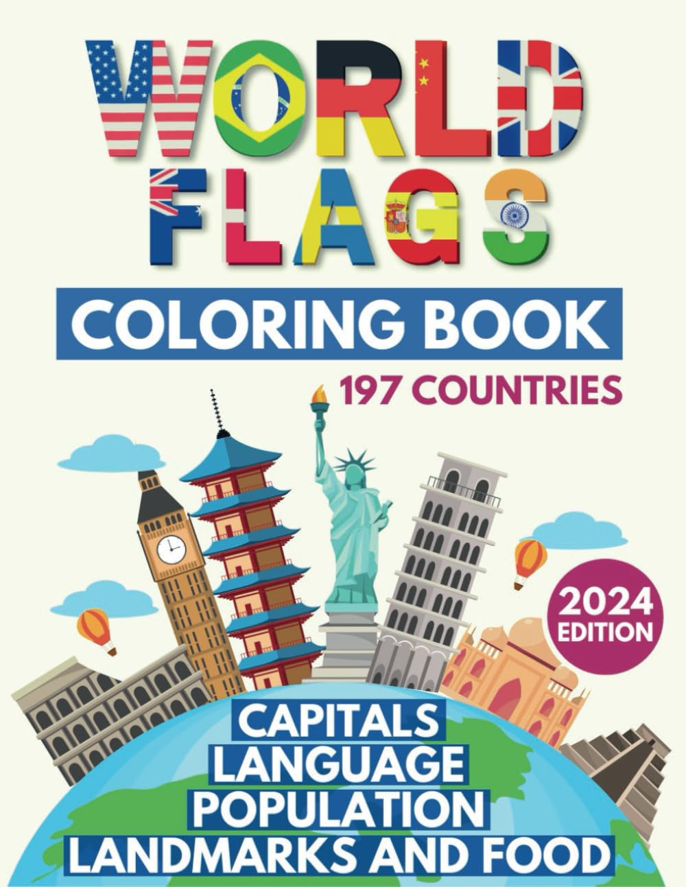 Libro: World Flags Coloring Book: Learn All Countries of the World / Geography Gift for Kids and Adults