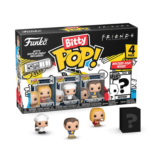 Funko Bitty POP! Friends - Phoebe, 4-Pack and A Surprise Mystery Mini Figura - 0.9 Pulgadas () Coleccionable - Stackable Display Shelf Included