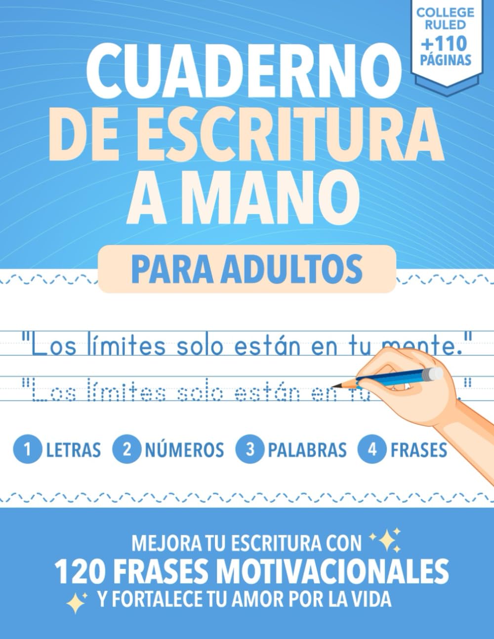 Libro: Cuaderno de Escritura a Mano para Adultos y Adolescentes con Letra Pequeña: Mejora tu Escritura, Trazando Letras, Palabras, Números y Frases ... caligrafía letra imprenta | Mejorar la letra