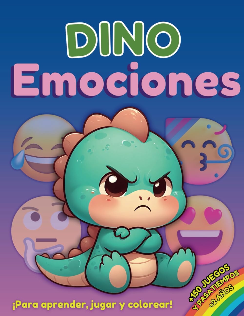 Libro: DINO EMOCIONES. Para aprender, jugar y colorear: Libro para colorear dinosaurios y emociones para niños a partir de 2 años. Juegos de laberintos, ... palabras punteadas (Spanish Edition)