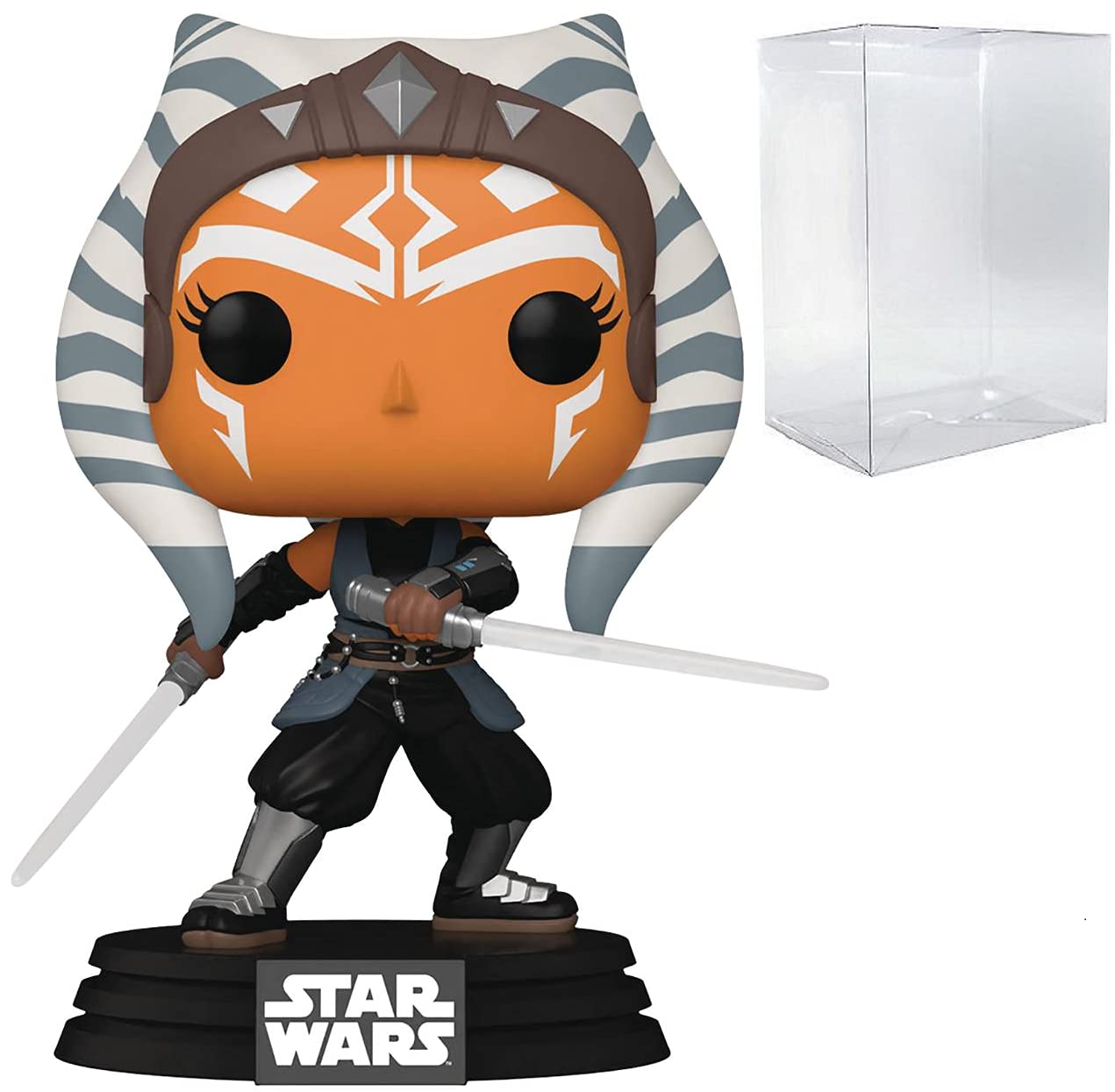 Funko Pop: POP Star Wars: El Mandaloriano - Ahsoka Tano with Lightsabers Funko Figura de Vinilo (Bundled with Compatible Box Protector Case)
