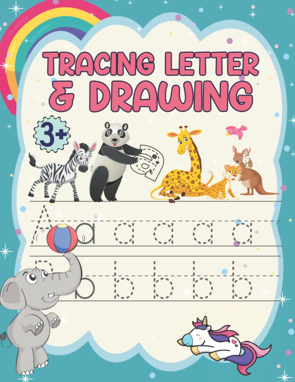 Libro: Workbook Letter Tracing Exercise For Kids 3-6 Years Old: How To Draw Each Line Of The Alphabet, Including Fun Drawings Of Animals And Fruits To Draw ... Alphabet from A to Z: English version