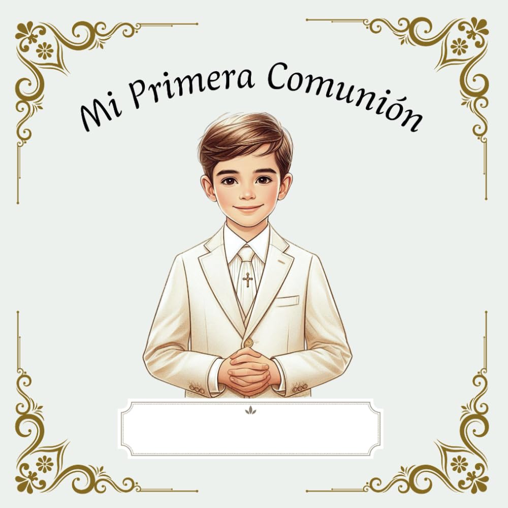 Libro de firmas Comunión niño para dedicatorias y fotos | Álbum fotos Comunión| Recuerdos de la primera comunión