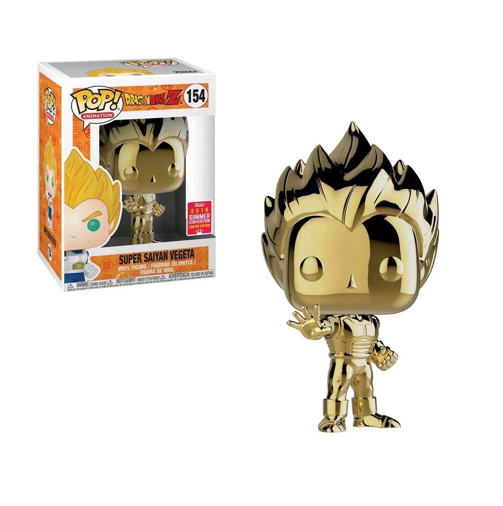 Funko Pop: POP Funko Dragon Ball Z Super Saiyan Vegeta Dorado Chrome Toy Tokyo SDCC Exclusivo (2018 Toy Tokyo SDCC Exclusivo)